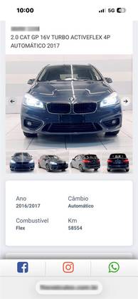 BMW 220i 2.0 CAT GP 16V TURBO ACTIVEFLEX 4P AUTOMÁTICO